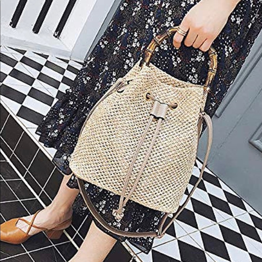 Woven Crossbody and top handle Bag